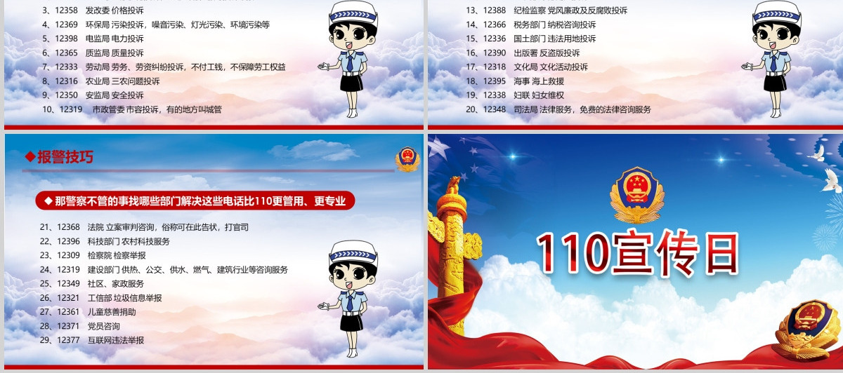 蓝色大气党政党建党课110宣传日ppt-含讲稿