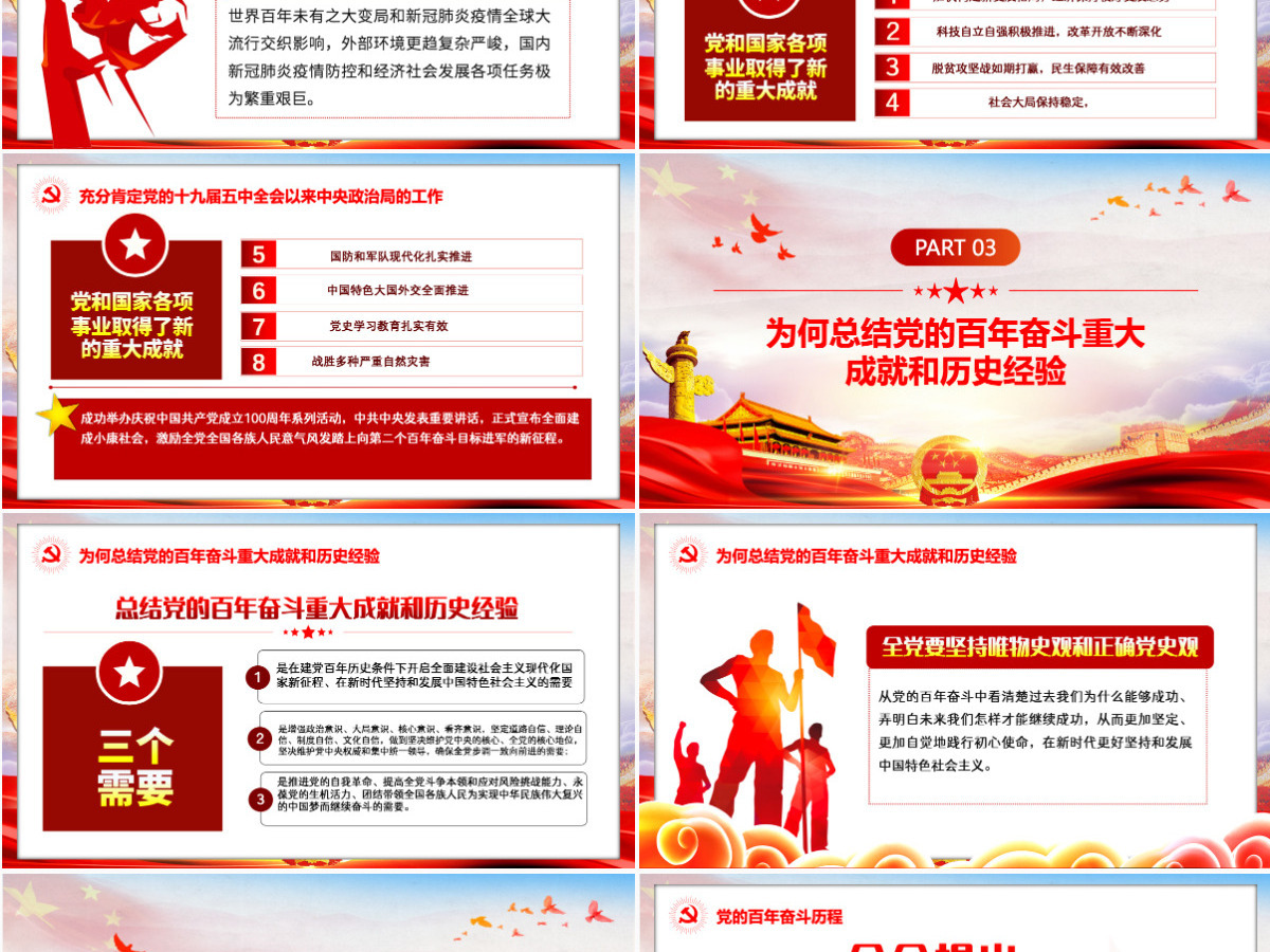 百年大党的历史经验十九届六中全会精神宣讲党员学习党课课件PPT