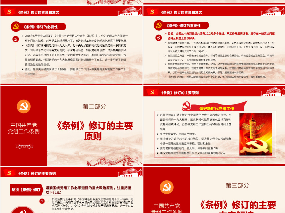 原创中国共产党党组工作条例学习解读党课PPT