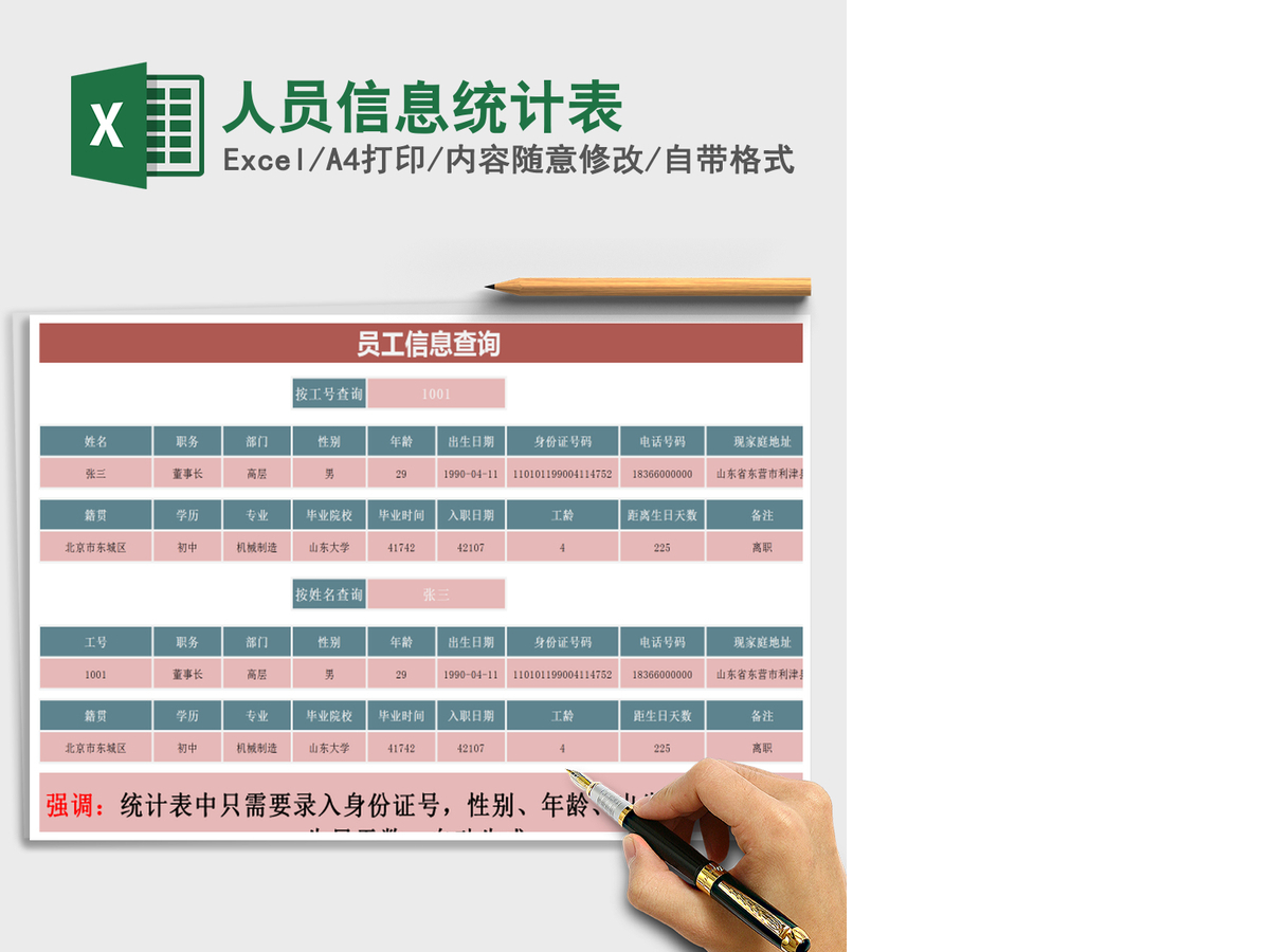 2021年人员信息统计表 2021年人员信息统计表