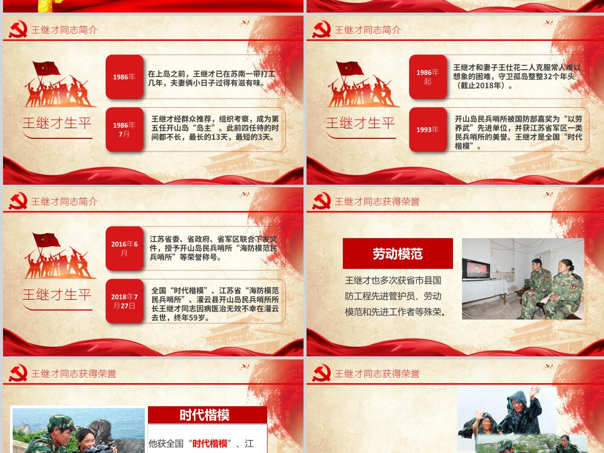 原创学习英雄王继才同志精神党课党建PPT-版权可商用 原创学习英雄王继才同志精神党课党建PPT-版权可商用