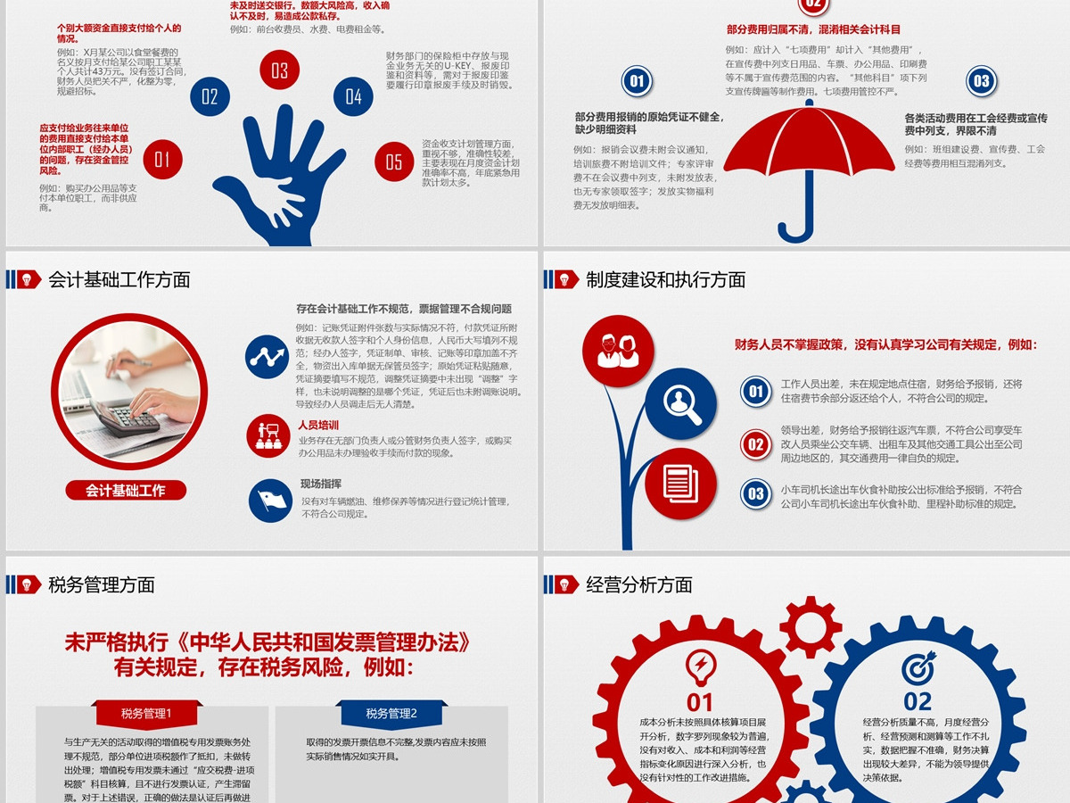 含内容2023简洁红蓝撞色财务部工作总结及工作计划PPT模板设计 含内容2023简洁红蓝撞色财务部工作总结及工作计划PPT模板设计