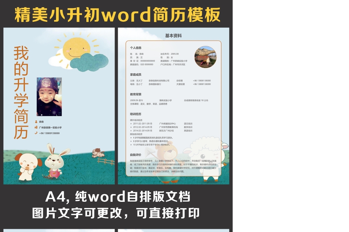 小升初简历