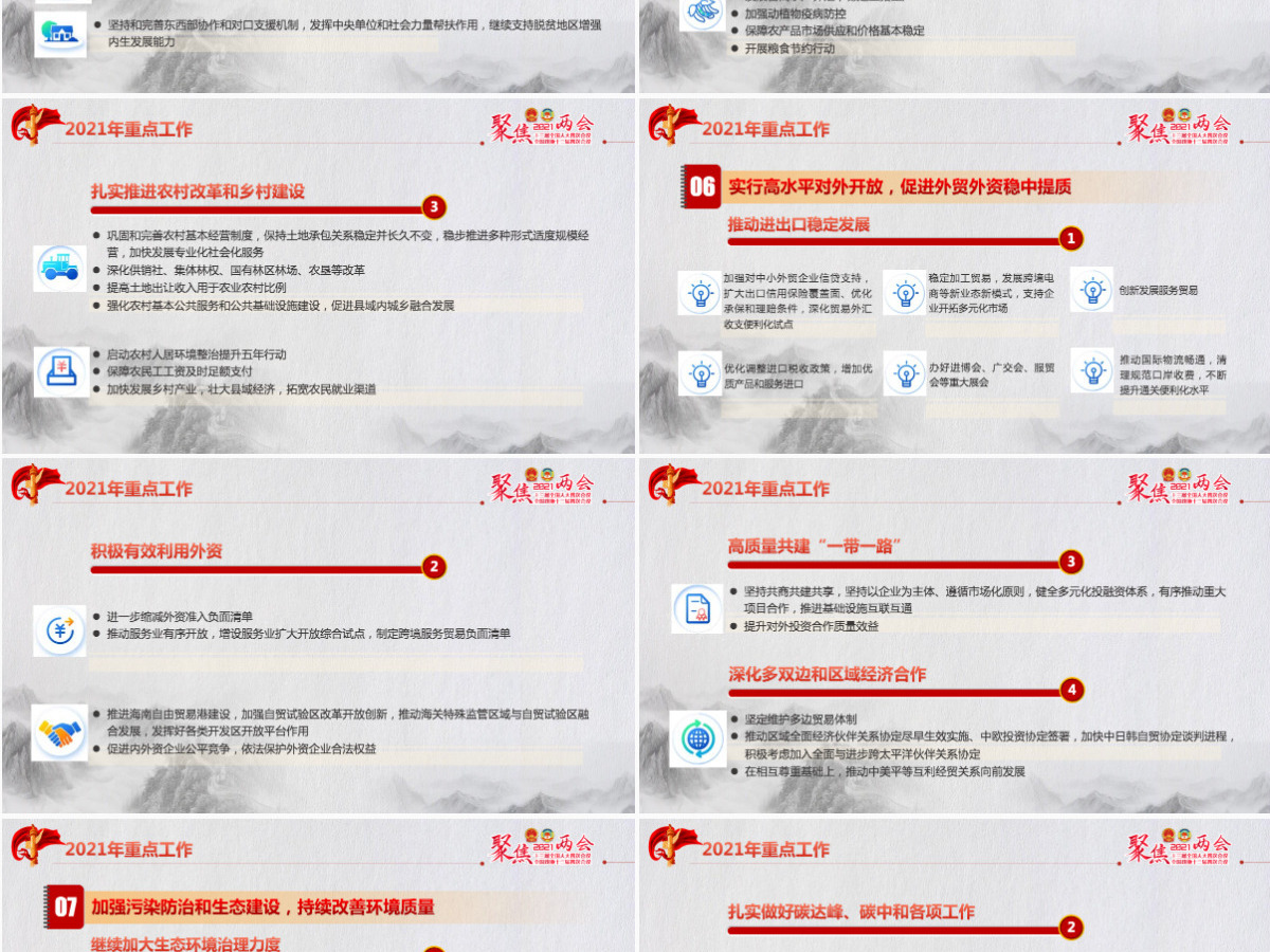 2021聚焦全国两会贯彻落实政府工作报告党课PPT--含讲稿 2021聚焦全国两会贯彻落实政府工作报告党课PPT--含讲稿