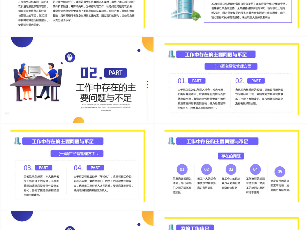 简约插画风2022酒店经理述职报告酒店培训述职报告年终总结模板PPT 简约插画风2022酒店经理述职报告酒店培训述职报告年终总结模板PPT