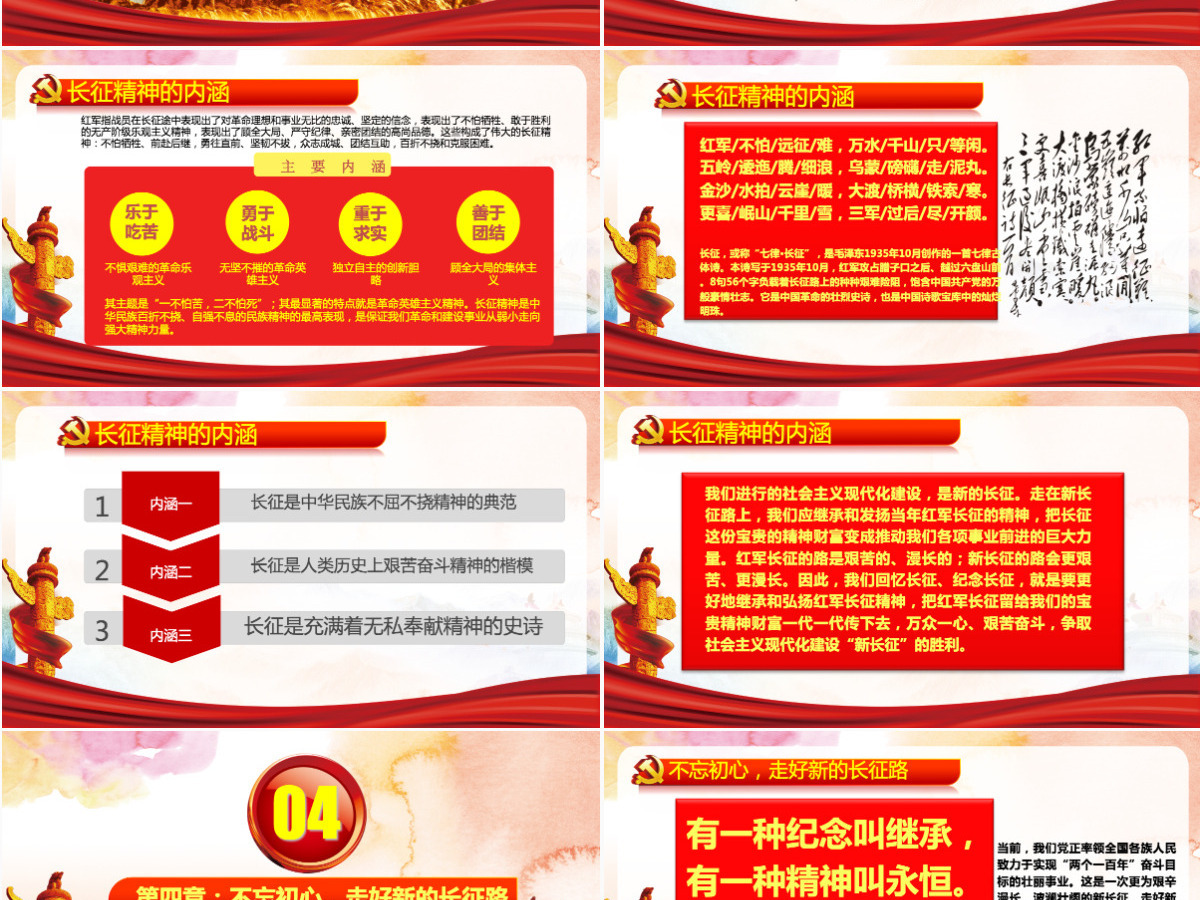 纪念红军长征胜利85周年大气完整PPT-含讲稿