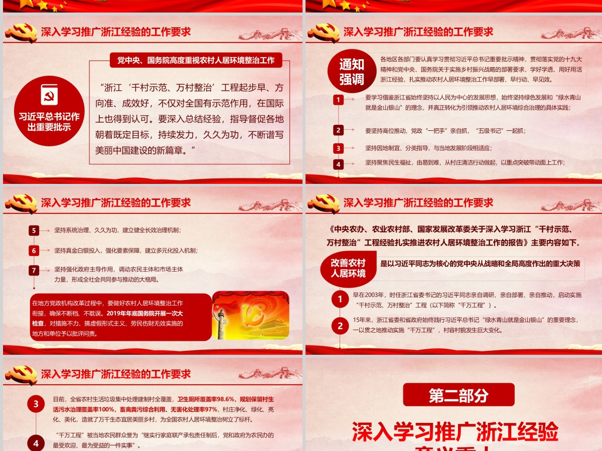 红色地域党课之深入学习浙江千村示范万村整治工程经验宣传党课PPT--含讲稿 红色地域党课之深入学习浙江千村示范万村整治工程经验宣传党课PPT--含讲稿