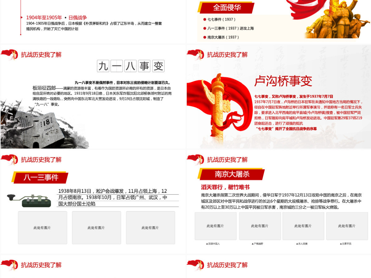 庆祝抗日战争胜利76周年纪念反法西斯战争红色专题党课PPT