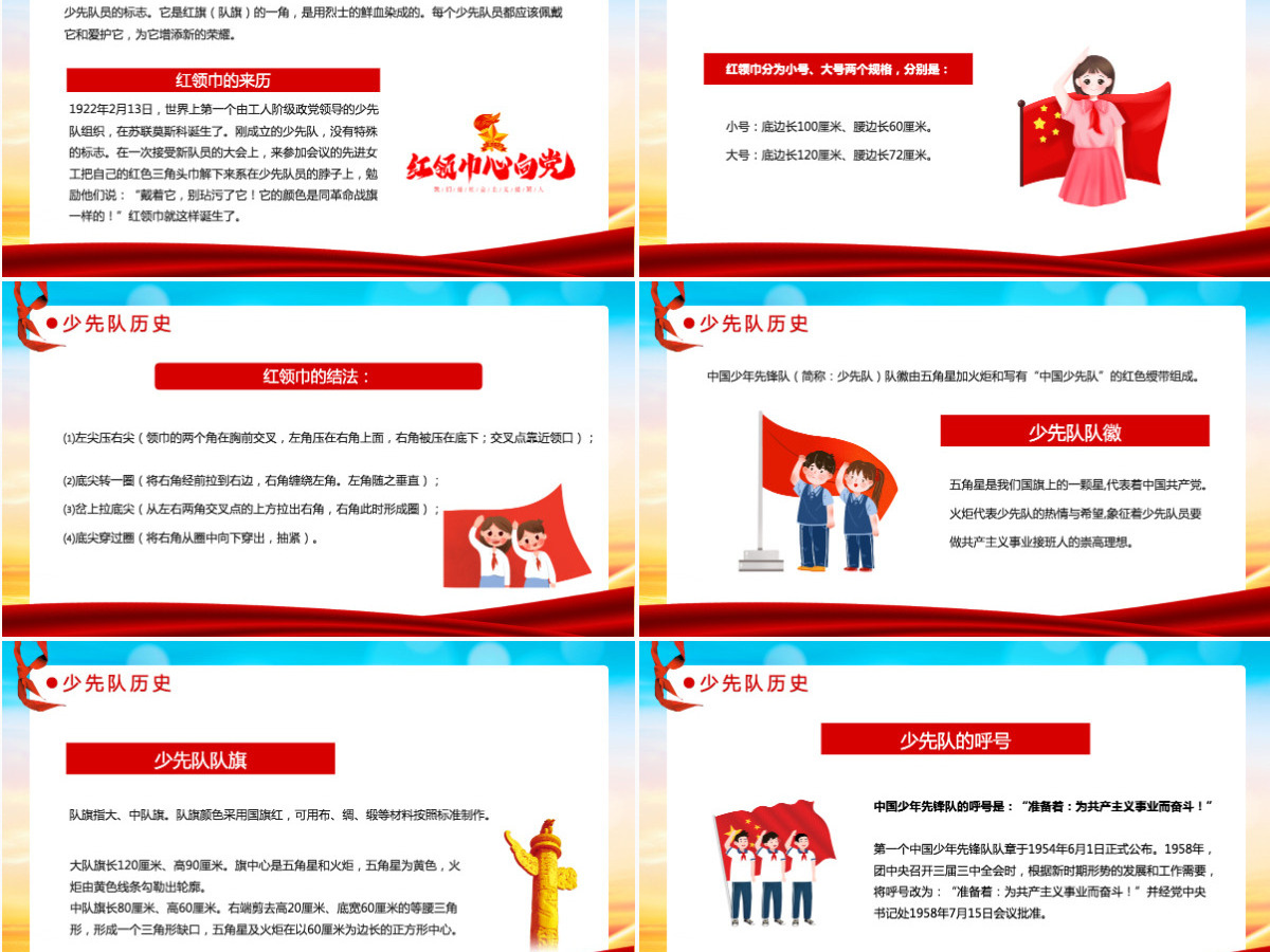 2022少先队入队红色大气风小学少先队入队队前教育主题课件模板PPT