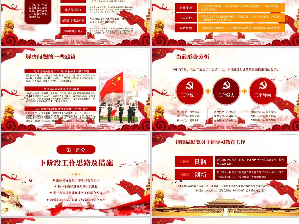 2021基层机关党支部党建工作总结ppt-含讲稿