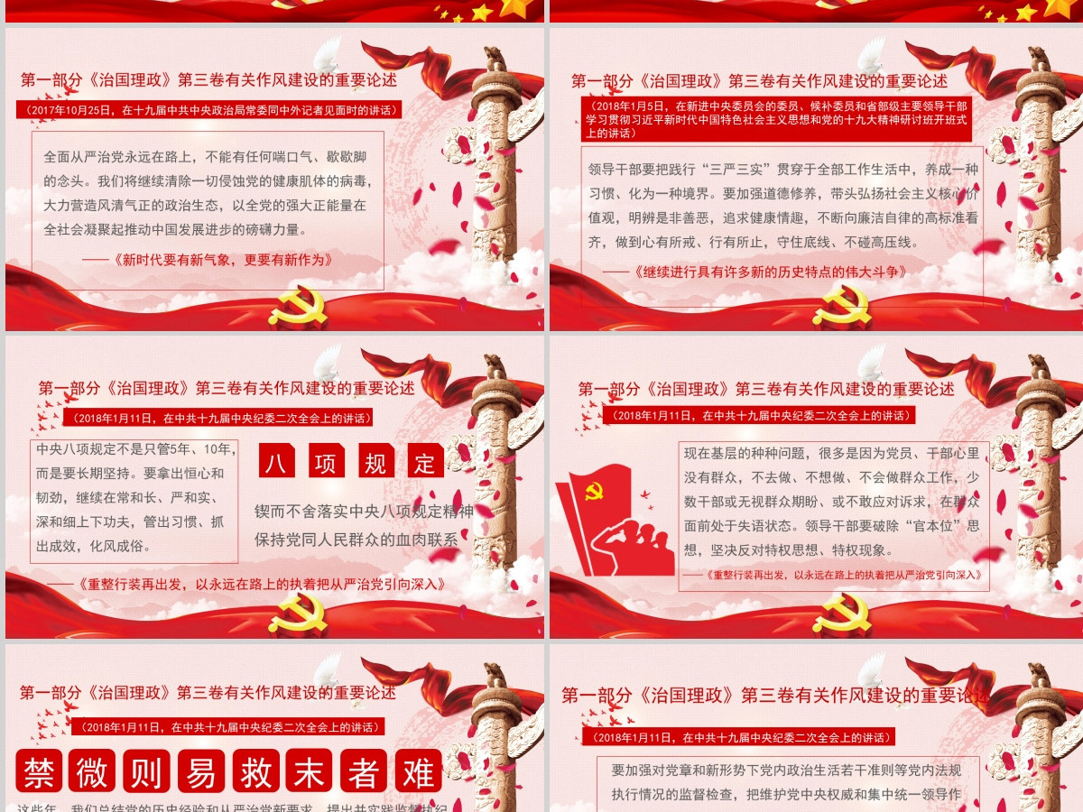 锲而不舍抓作风永不放松严党纪PPT模板