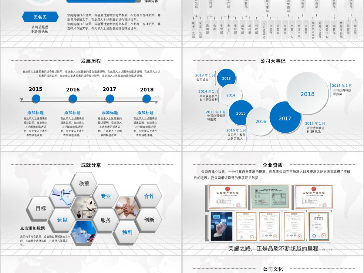 湛蓝色企业简介公司介绍产品宣传推广营销PPT模