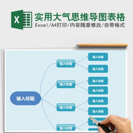 实用大气思维导图表格Excel表格