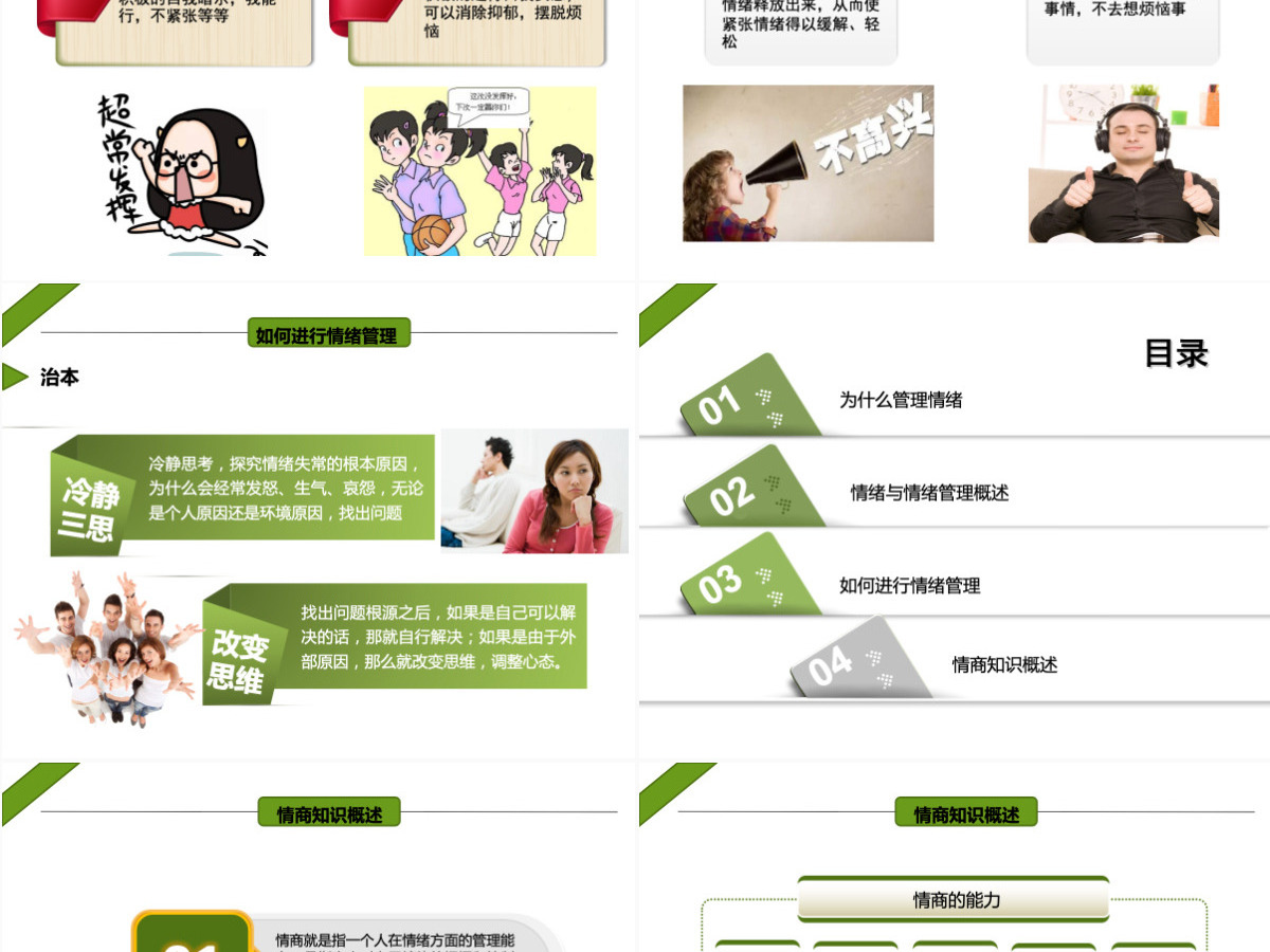 清新型情绪管理PPT模板 清新型情绪管理PPT模板
