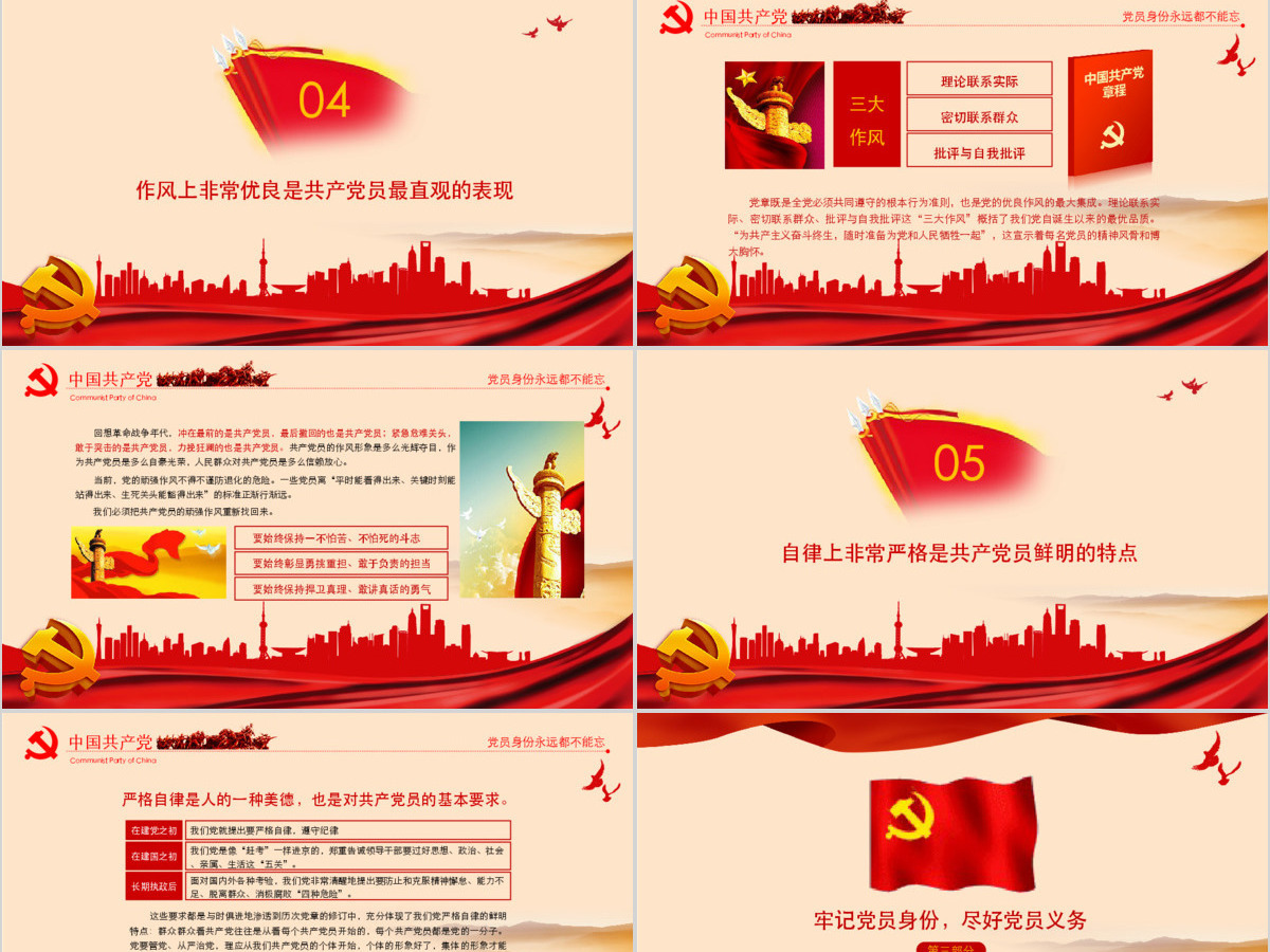 两学一做党员身份永远不能忘PPT