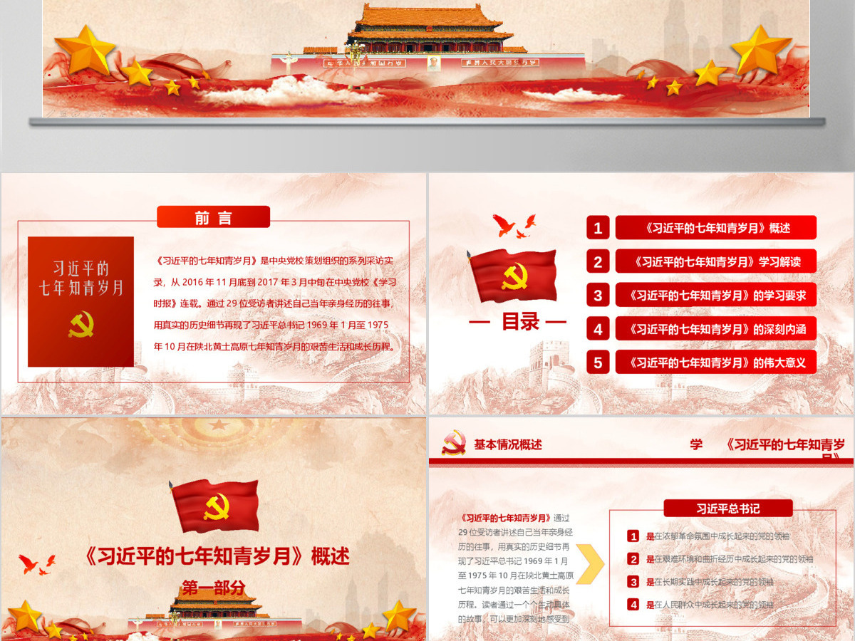 习近平的七年知青岁月PPT模板