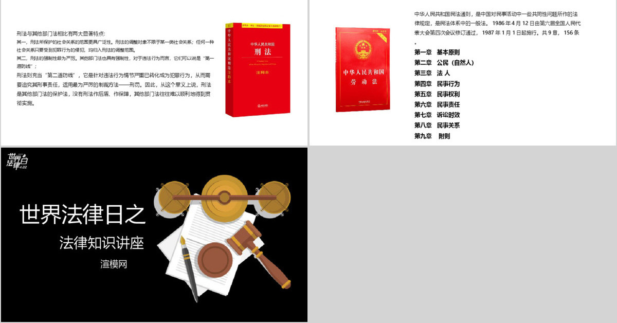 世界法律日之法律知识讲座PPT模板