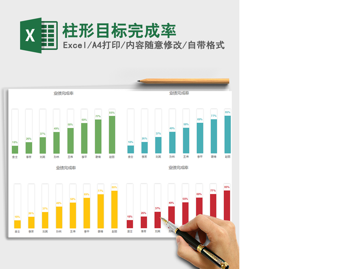 2021年柱形目标完成率