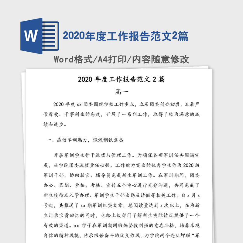2020年度工作报告范文2篇