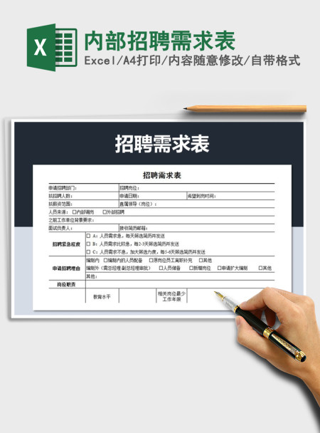 2021年内部招聘需求表