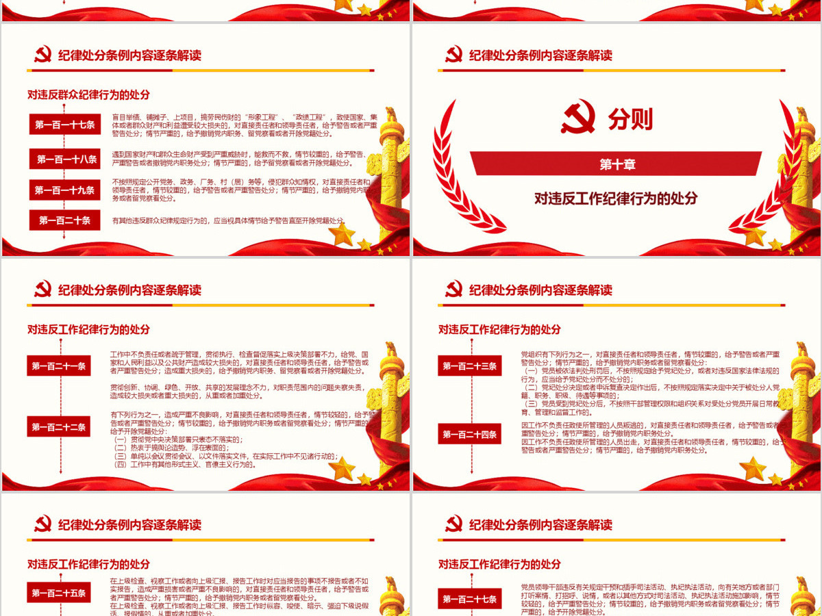 红色中国共产党纪律处分条例党课宣传学习ppt模板 红色中国共产党纪律处分条例党课宣传学习ppt模板