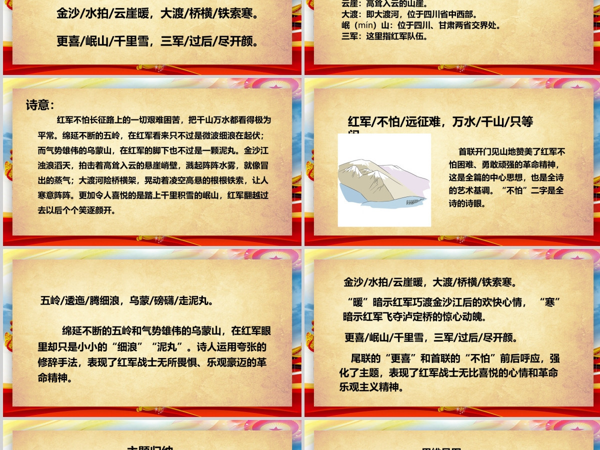 绚丽恢弘人教版语文七律长征解析党课PPT课件 绚丽恢弘人教版语文七律长征解析党课PPT课件
