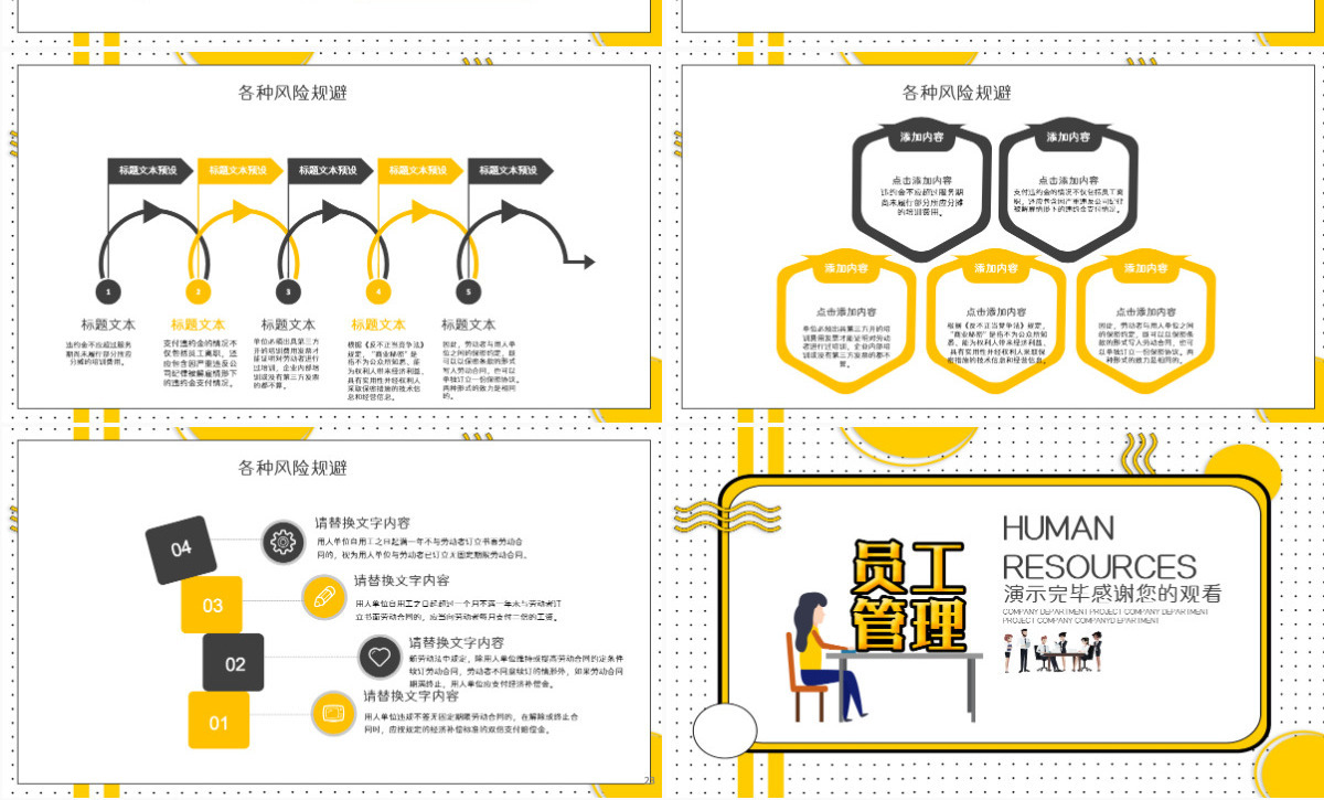 公司员工管理人力资源培训PPT模板