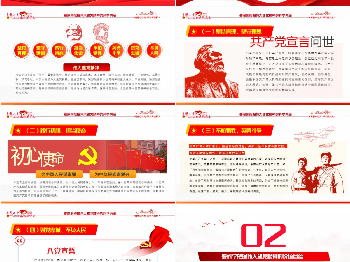 继承和弘扬伟大建党精神2022团课团支部团委大学共青团团员培训专题课件模板PPT-含讲稿
