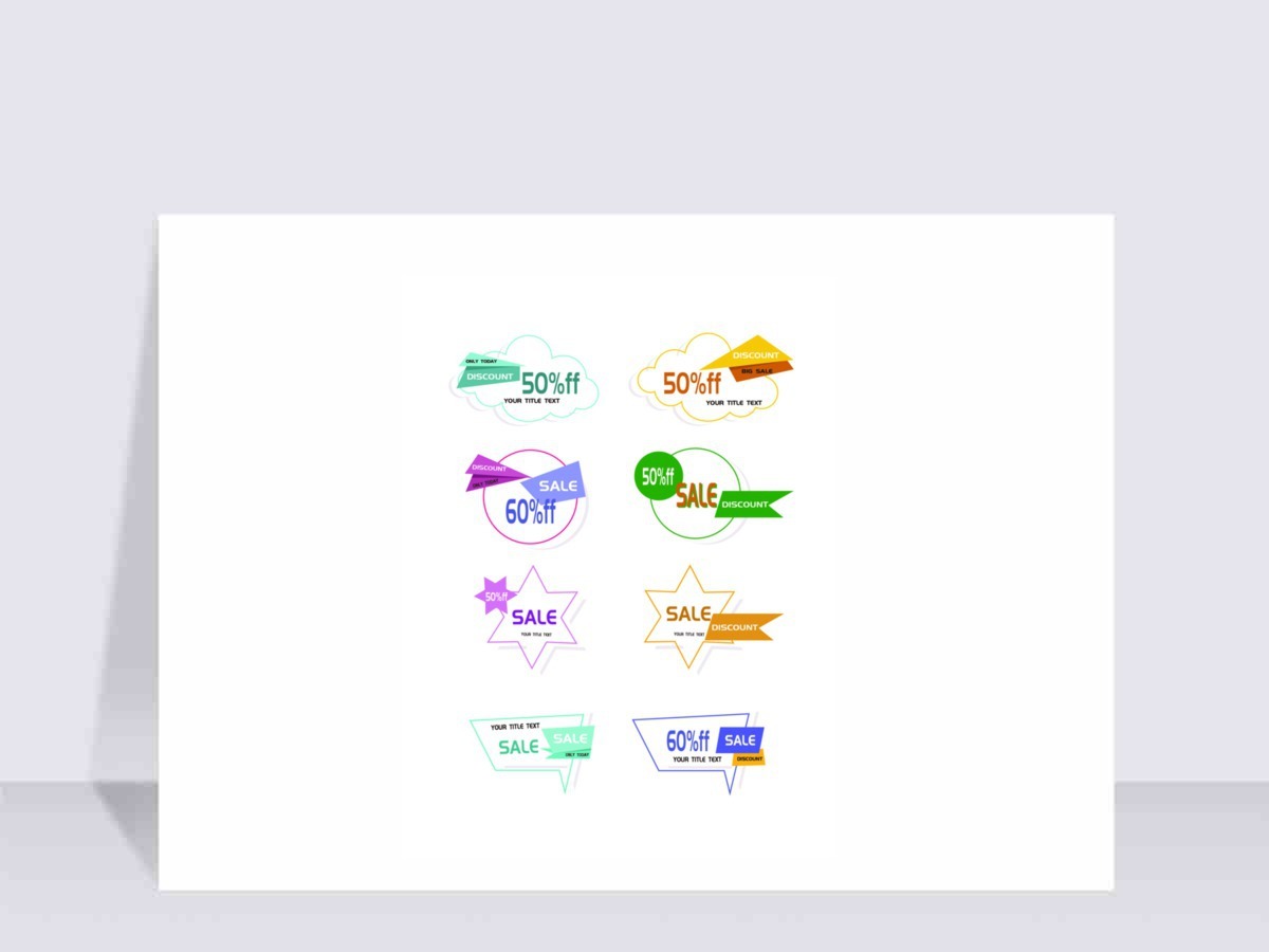 彩色矢量对话框促销标签