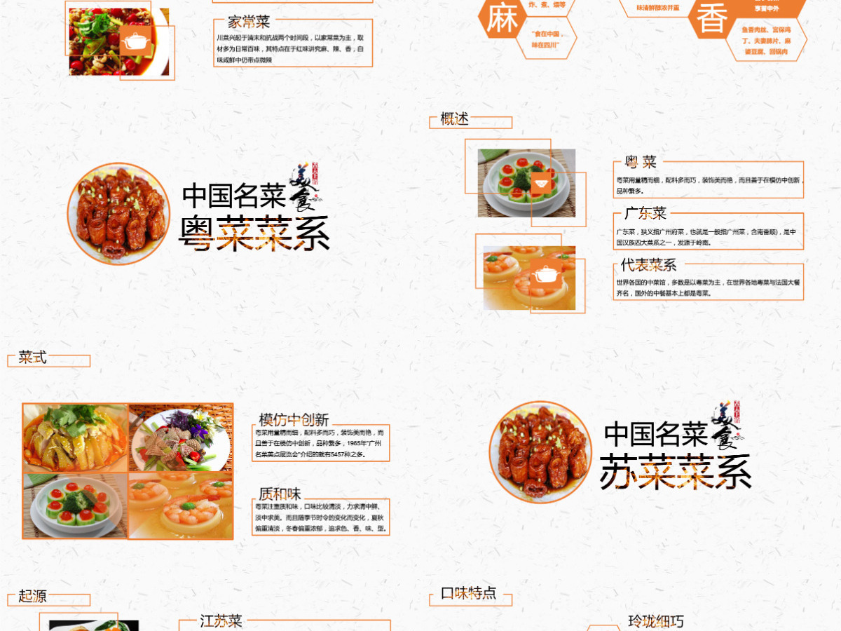 中国名菜八大菜系美食鉴赏湘菜粤菜川菜鲁菜ppt模板 中国名菜八大菜系美食鉴赏湘菜粤菜川菜鲁菜ppt模板