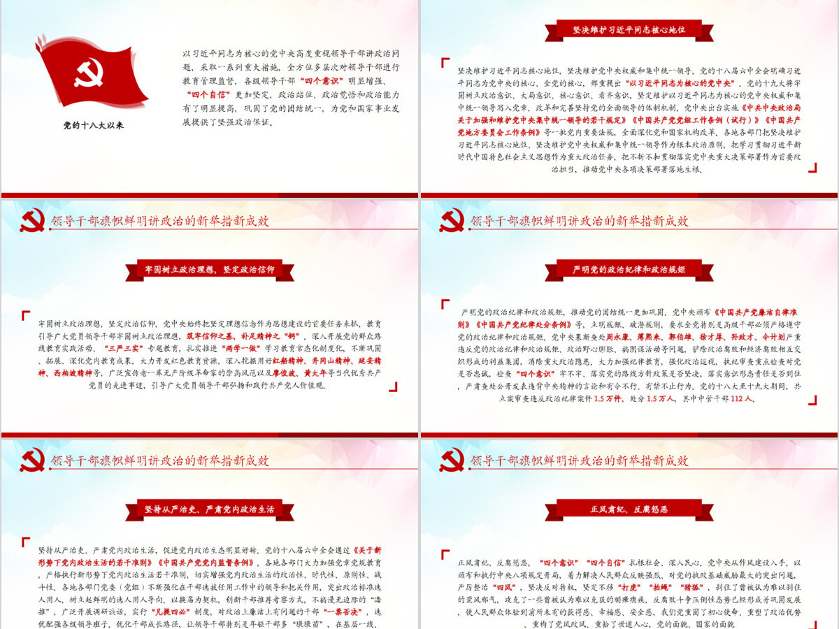 原创新时代领导干部必须旗帜鲜明讲政治党建PPT