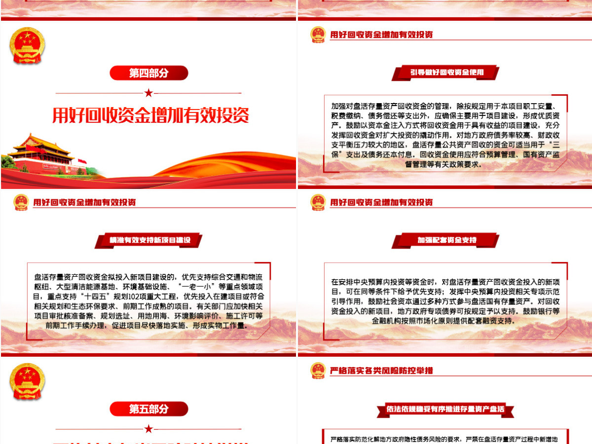 红色党政风关于进一步盘活存量资产扩大有效投资的意见PPT专题党课课件模板-含讲稿 红色党政风关于进一步盘活存量资产扩大有效投资的意见PPT专题党课课件模板-含讲稿