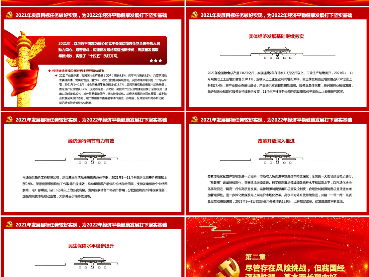 保持平稳健康的经济环境为党的二十大胜利召开营造良好经济社会发展环境微党课PPT-含讲稿