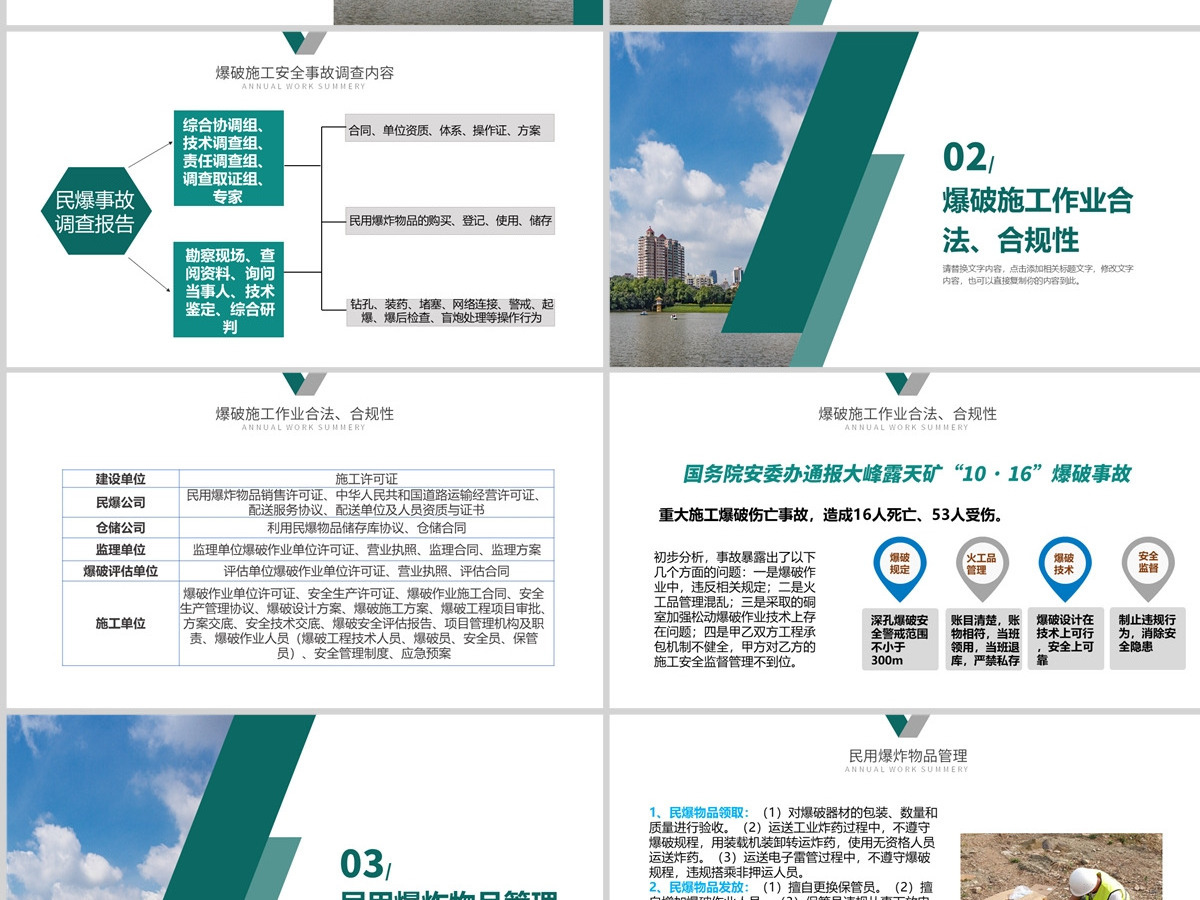 商务风企业土石方爆破安全管控要点课件工作总结汇报PPT模板