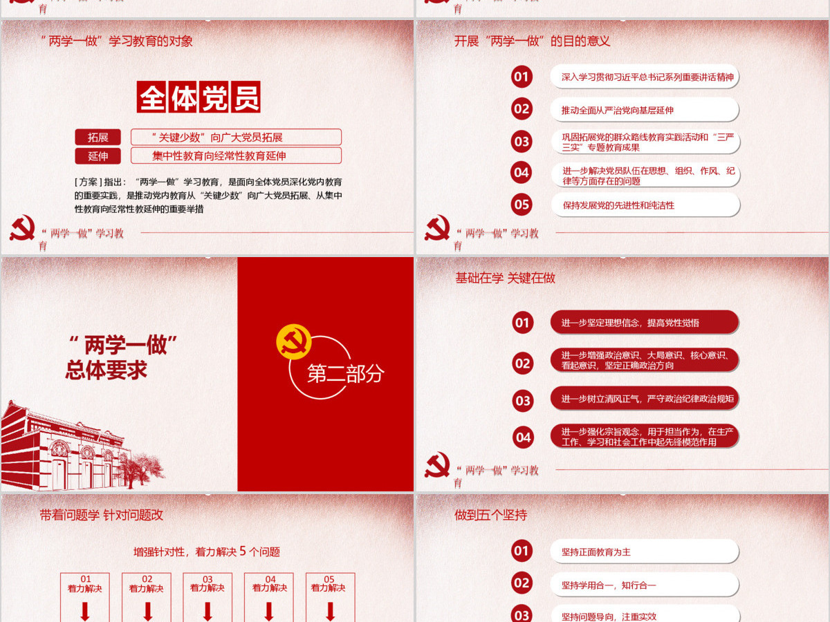 红色两学一做党课讲稿ppt