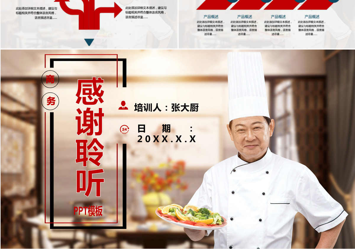 商务餐饮培训通用PPT模板