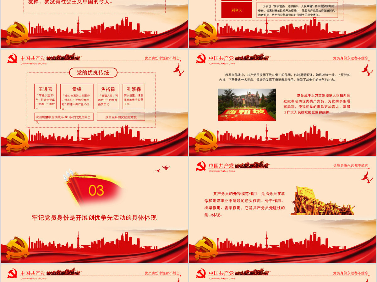 两学一做党员身份永远不能忘PPT
