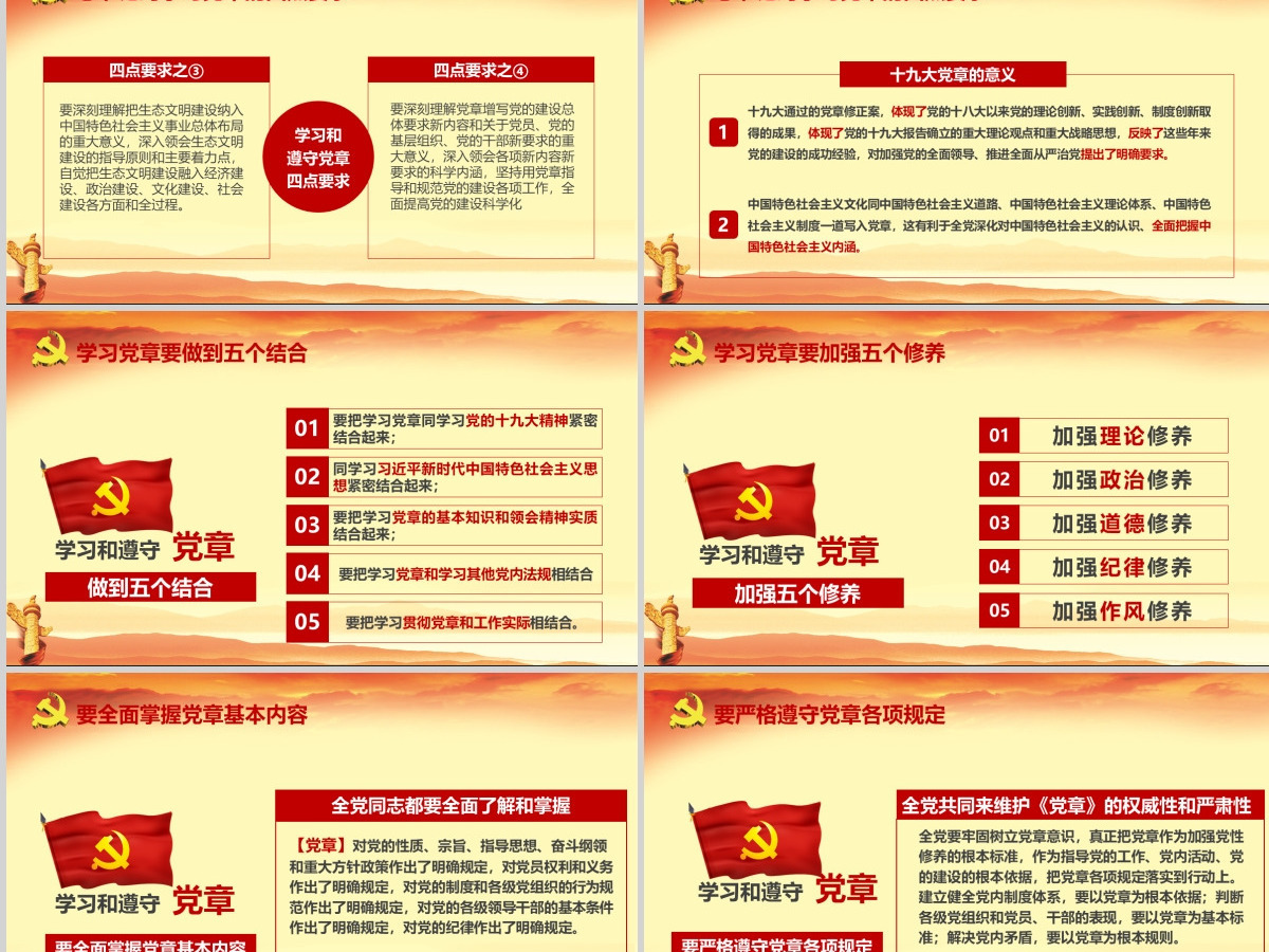 全方位解读学习党的章程十九大新党章PPT--含讲稿