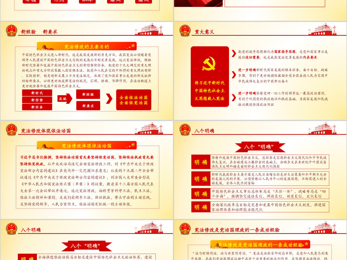 中华人民共和国宪法修正案学习解读新宪法PPT模板