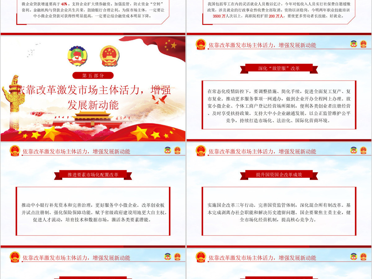 聚焦全国两会政府工作报告学习解读党建PPT-含讲稿