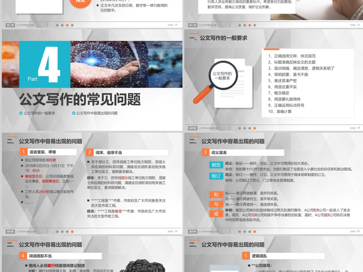 行政人员实用公文写作材料写作技巧PPT