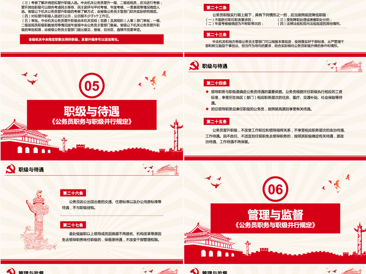 原创学习解读公务员职务与职级并行规定ppt-版权可商用
