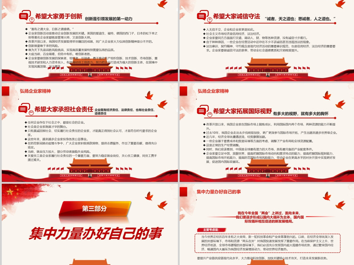 在企业家座谈会上重要讲话精神学习PPT模板