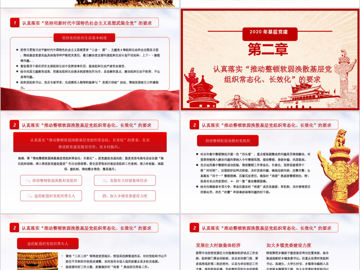 2020年基层党建增强基层党组织政治功能和组织力PPT模板 2020年基层党建增强基层党组织政治功能和组织力PPT模板