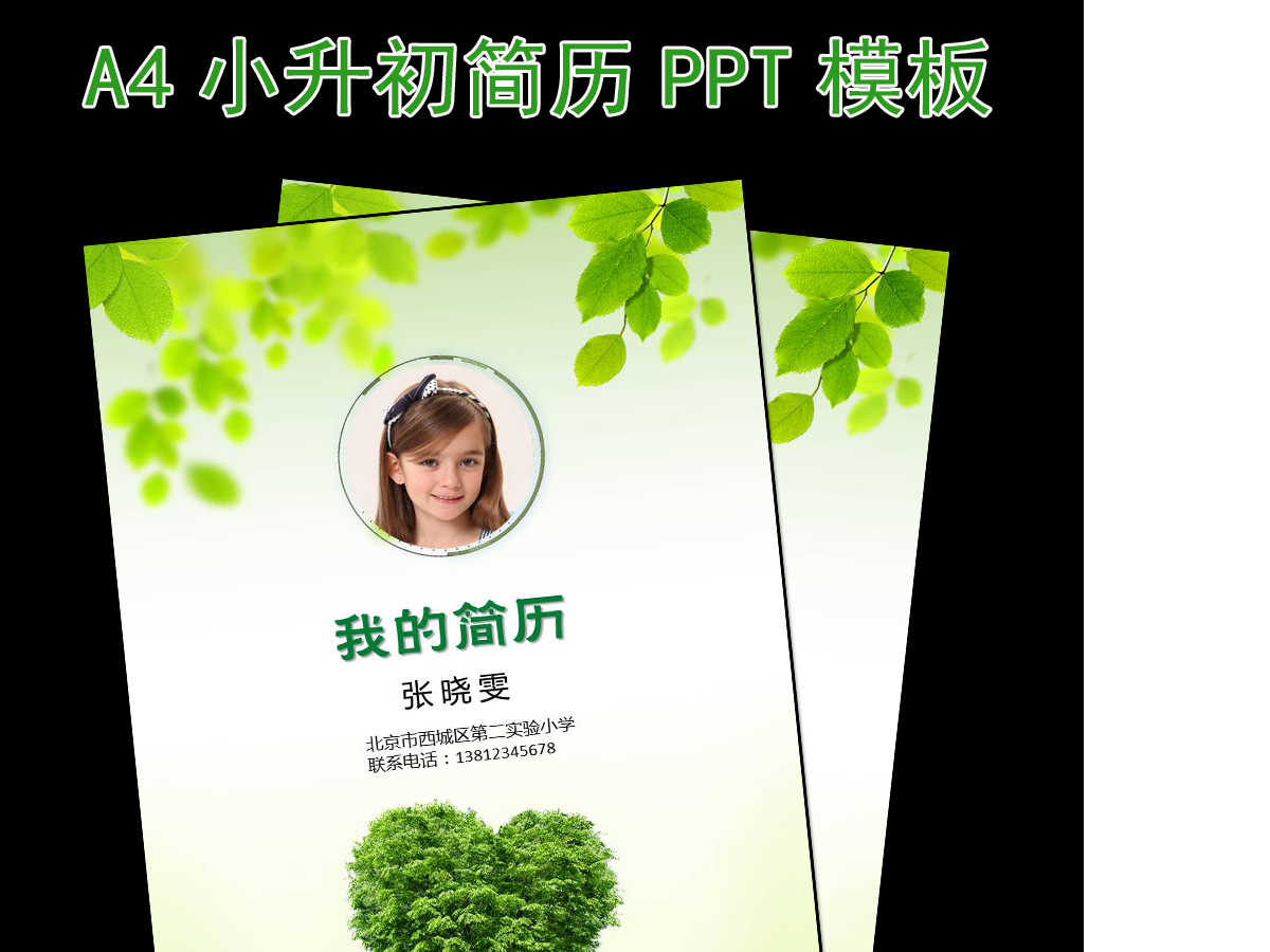 幼升小升初毕业升学择校儿童个人简历模板 幼升小升初毕业升学择校儿童个人简历模板