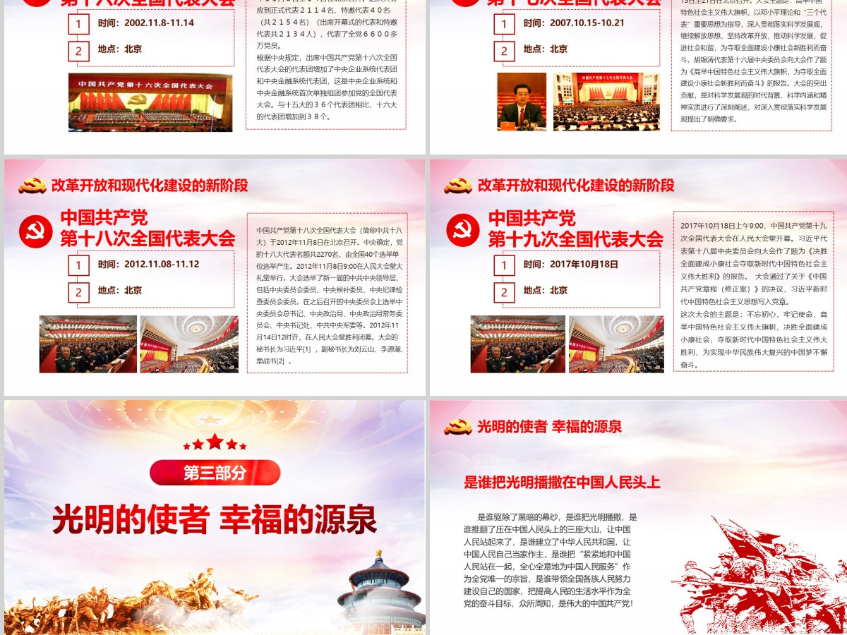 红色七一建党节中国共产党党史100年光辉历程党建党政PPT模板--含讲稿