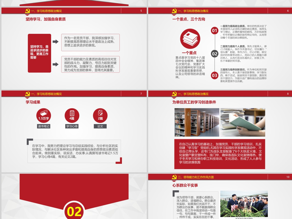述职述廉报告机关年终总结PPT