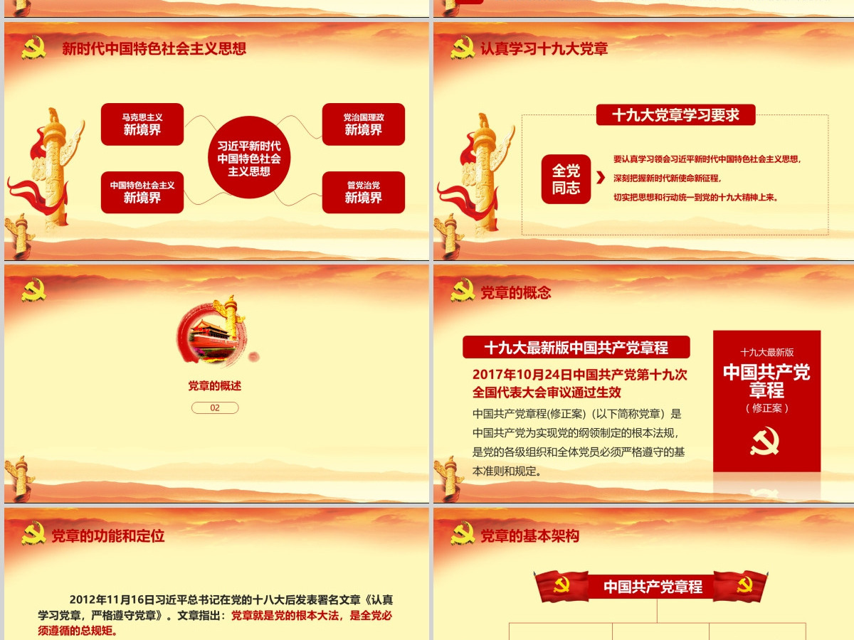 全方位解读学习党的章程十九大新党章PPT--含讲稿