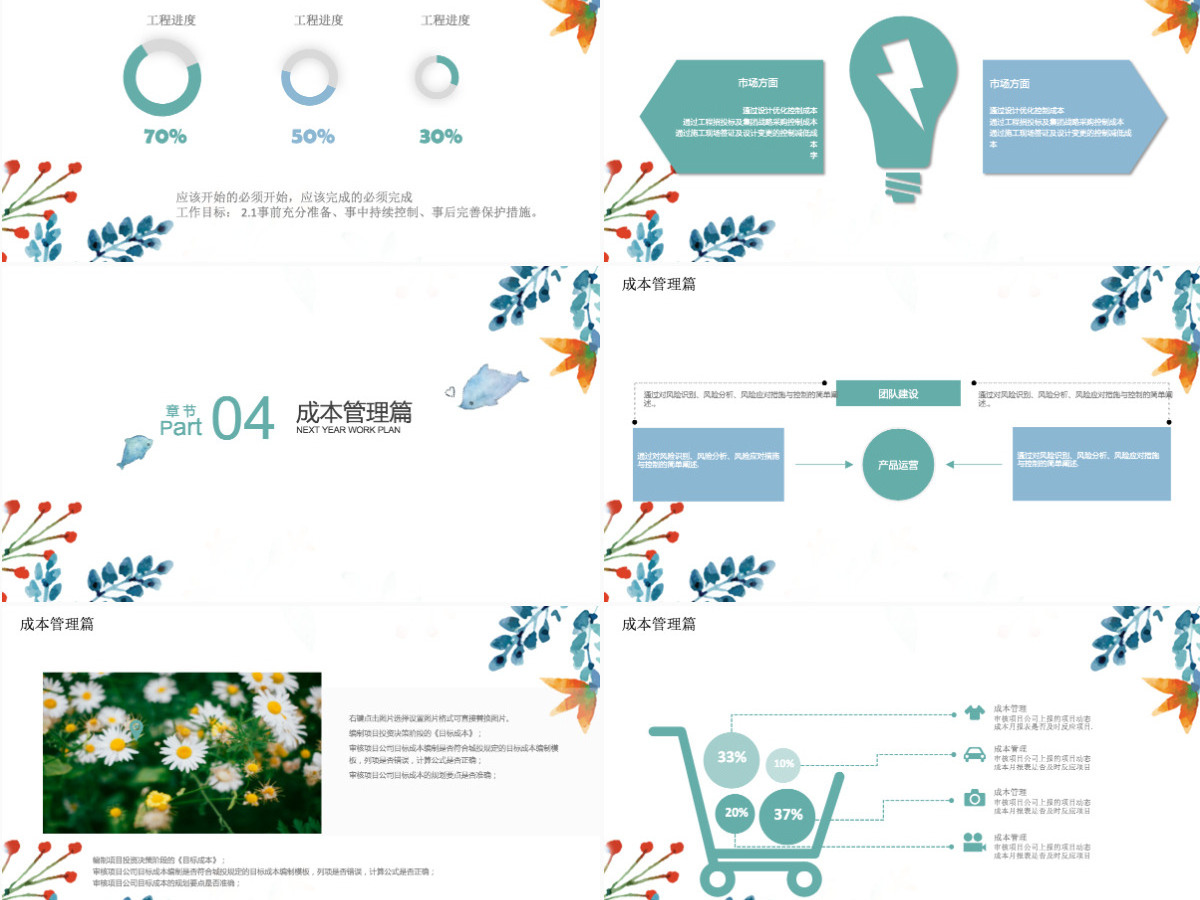 小清新工作计划项目管理部ppt模板 小清新工作计划项目管理部ppt模板