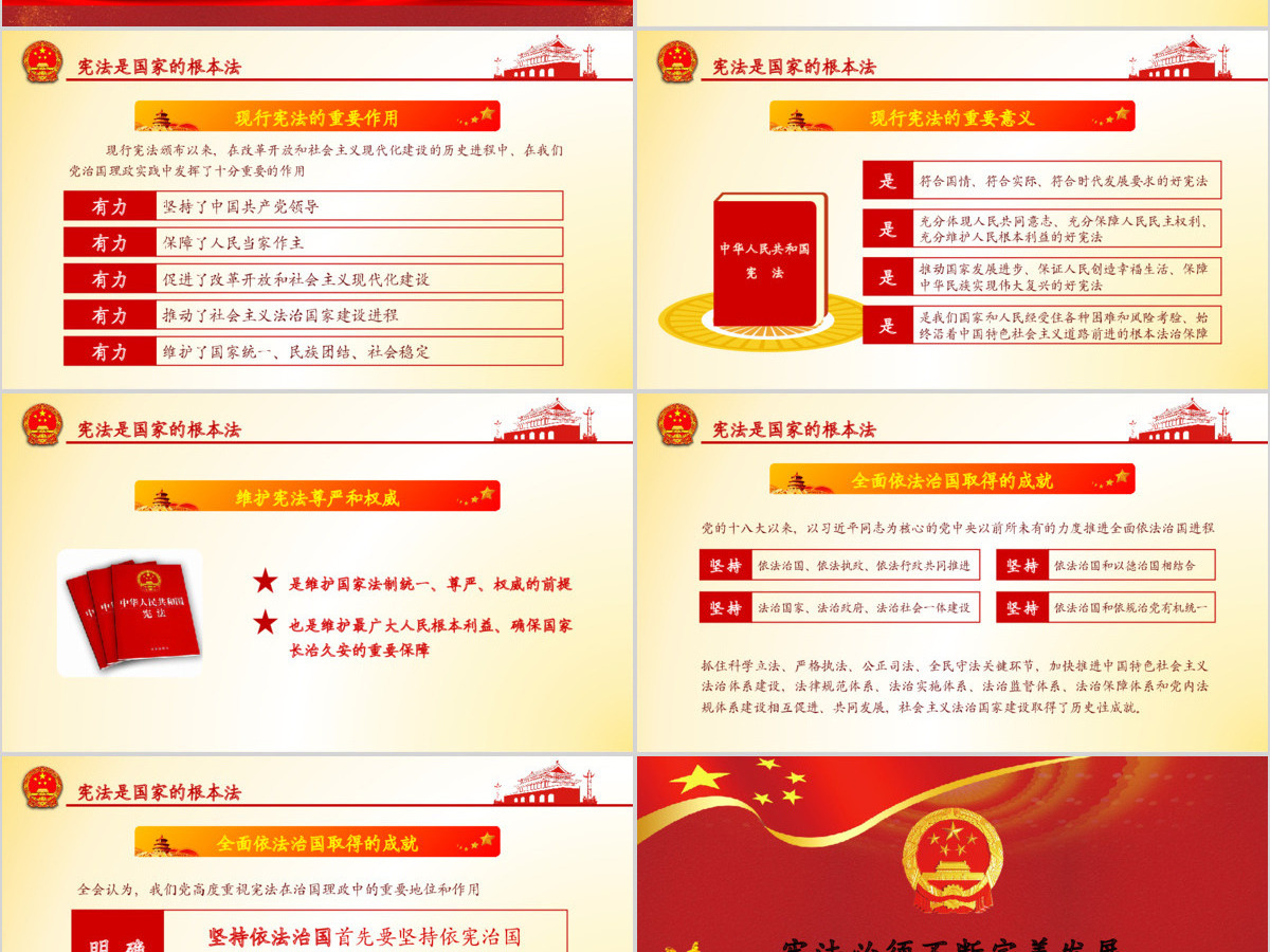 中华人民共和国宪法修正案学习解读新宪法PPT模板